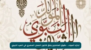 إجازة المولد.. حقوق العاملين وفق قانون العمل المصري في العيد النبوي